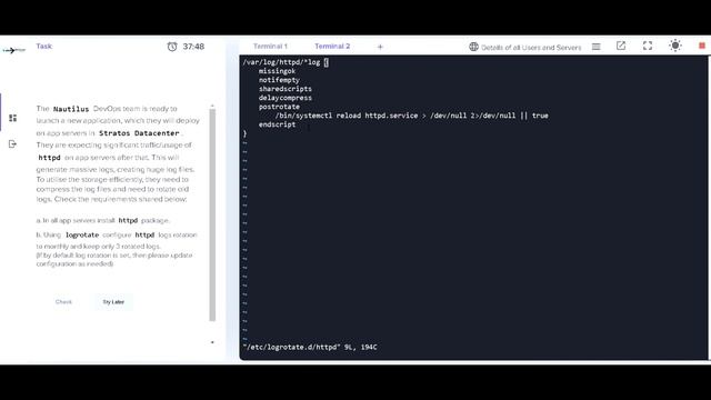 Linux Log Rotate || KodeKloud engineer Task Success | English Explained смотреть онлайн