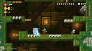 Прохождение New Super Mario Bros U (Wii U) башня столбов с шипами