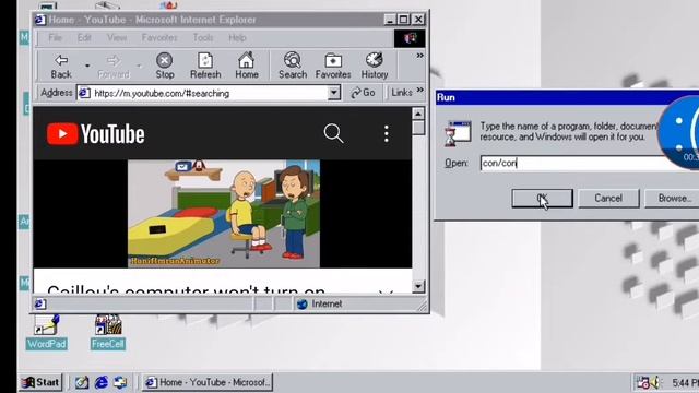 (REUPLOAD) Caillou's computer won't turn on has Windows 98 Simulator BSOD смотреть онлайн