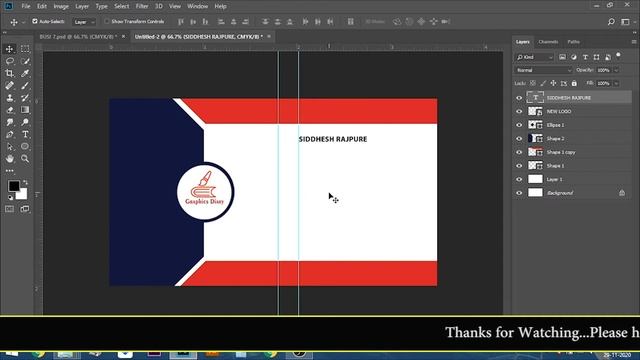 Business Card Design in Photoshop / Graphics Diary / Visiting Card Tutorial смотреть онлайн