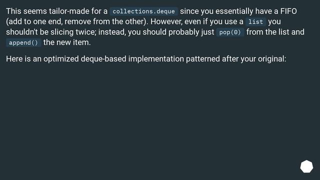 Rolling or sliding window iterator?