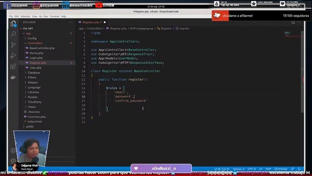 Autenticación RESTful API JWT - Codeigniter 4