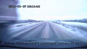 Nokian Hakkapeliitta 8 сплошной гололед 80 км/ч