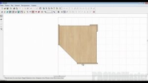 PRO100. Эскиз кухонного углового верхнего шкафа.