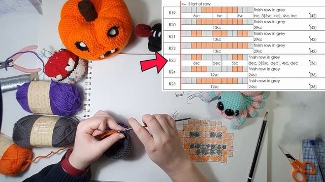 Free Crochet Pattern - The Pumpkin Spider
