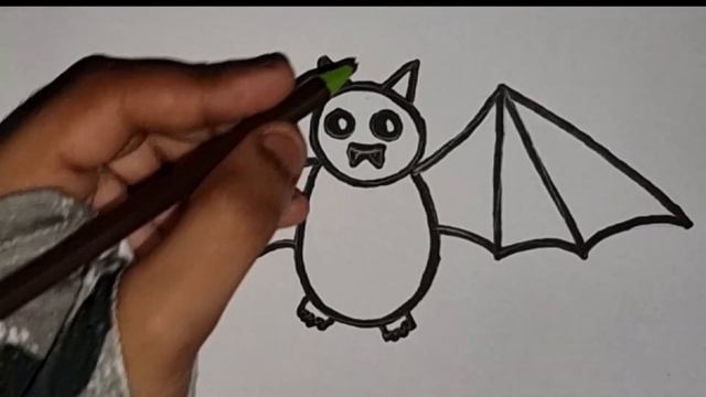 how to draw bat | ккак рисовать летучую мышь | cómo dibujar murciélago | Drawings for kids смотреть онлайн