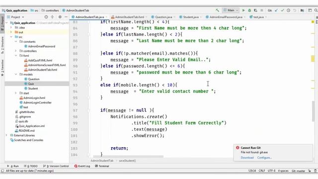 #37.  Student Registration | Saving Data to Database from UI | JavaFx Quiz Application | In Hindi