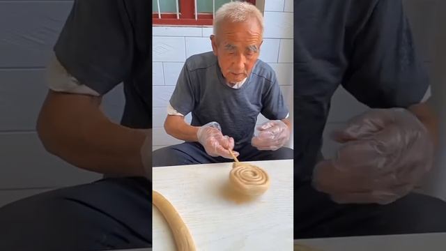 दादा जी ने गोले वाले आम पापड़ बनाए ? ~ wood toy-woodworking art skill wood _ hand crafts #shorts