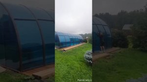 Навес для бассейна. Бассейн в теплице.