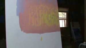 Как рисовать лес 4 на закате с акрилом на холсте