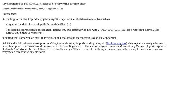 Ubuntu: PYTHONPATH environment variable