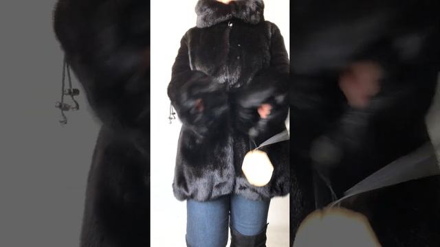 Шуба норка Баллон тм Qiu Honesty Saga FUR капюшон цв.черный р.42-44, новая за 25500 ₽ /11828/ смотреть онлайн