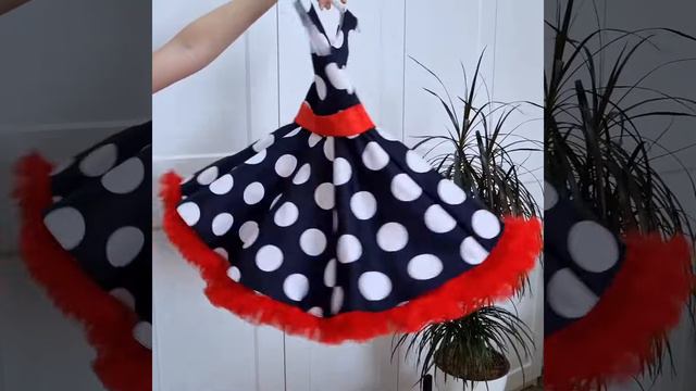 Нарядное платье в горошек в стиле Стиляги для девочек 💃🏼 смотреть онлайн