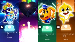 Bluey Bingo 🆚 Spider Haus Head 🆚 Sheriff Labrador 🆚 Baby Shark   Tiles Hop EDM Rush🎶   Who Is Be