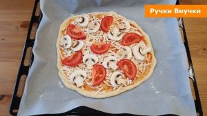 О-о-очень Вкусная ПИЦЦА Домашняя! +секрет чтоб сыр не пригорал! На тонком тесте, как в пиццерии