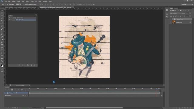 Colored Pencil Animation Photoshop Action Tutorial смотреть онлайн