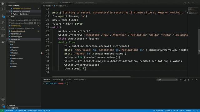 Your Brains on Python Part 2: Python Mindwave Brainwave Recorder and How To Get Started смотреть онлайн