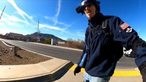 11-21-22 Michael and Cameron riding E.Skateboards Acacia Park UPRR Trail for several miles.