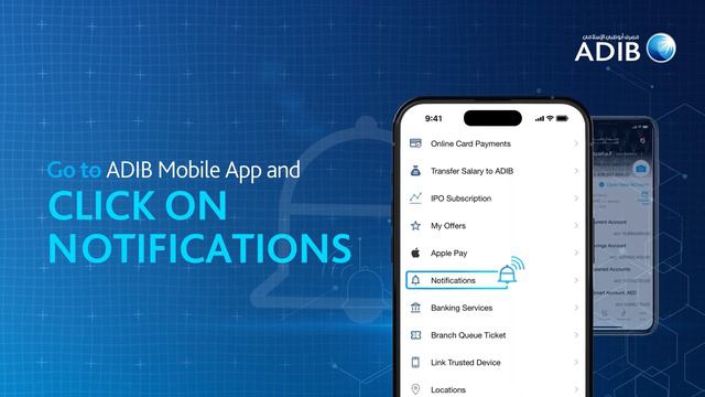 ADIB Mobile App push notification смотреть онлайн