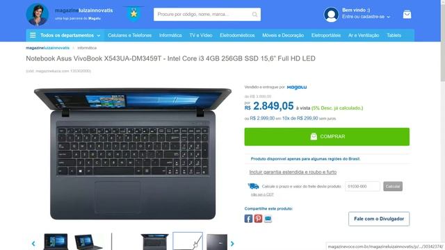Notebook Asus VivoBook Intel Core i3 4GB 256GB SSD 15,6” Full HD LED - Oferta do dia смотреть онлайн