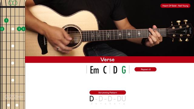 Heart Of Gold Guitar Cover Neil Young 🎸|Tabs + Chords| смотреть онлайн