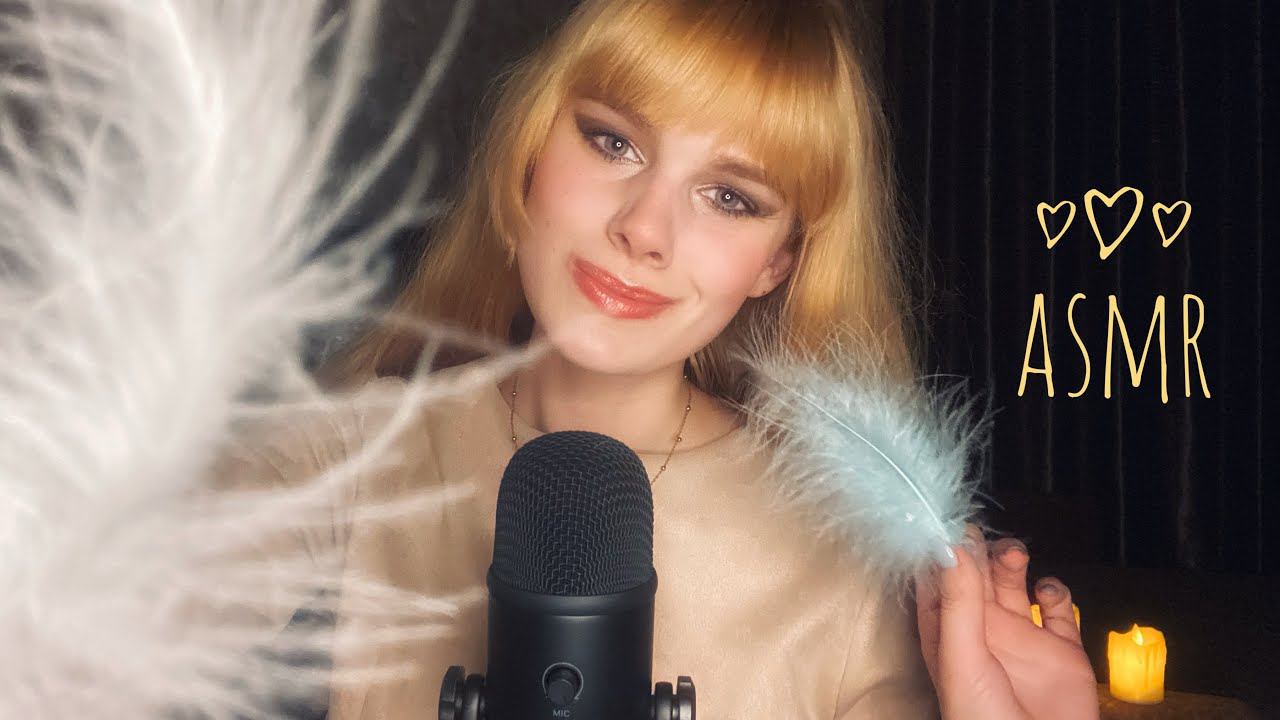 АСМР🥰 МАССАЖ КИСТОЧКОЙ И ПЕРЫШКАМИ для сна🥰 близкий шепот, АСМР массаж, АСМР для сна