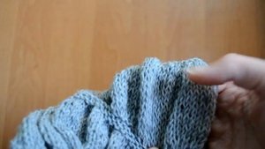 Снуд спицами.  Узор гармошка