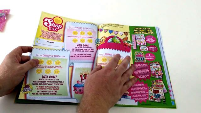 Shopkins sticker album starter pack with 31 stickers from Topps opened смотреть онлайн