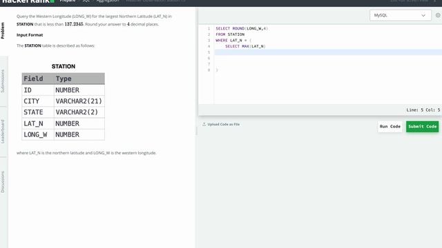 Hackerrank SQL Solution #33 Basic SQL - Weather Observation Station 15