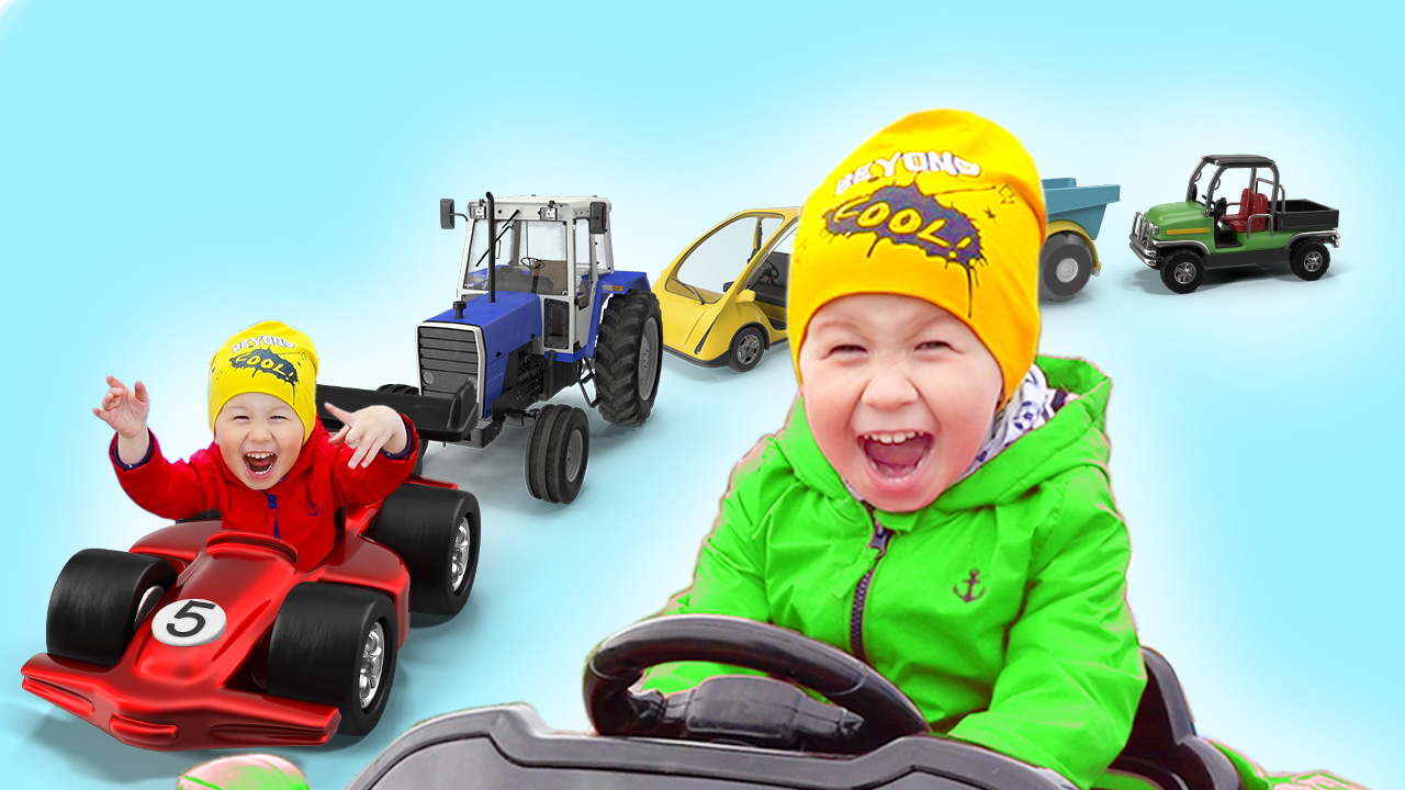 Малыш строит паровозик из машин #видеодлядетей #детскиевидео