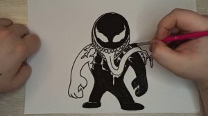 How to draw Venom / Как нарисовать Венома / Рисуем Венома. Рисуем вместе / Draw together