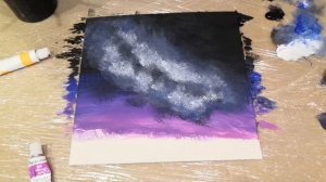 Звездное небо акриловыми красками. Млечный путь