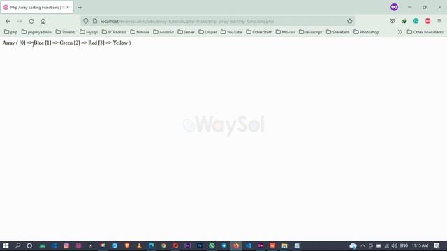 Php Array sort() function example | PHP beginners Tutorials | PHP Free Scripts | eWaySol