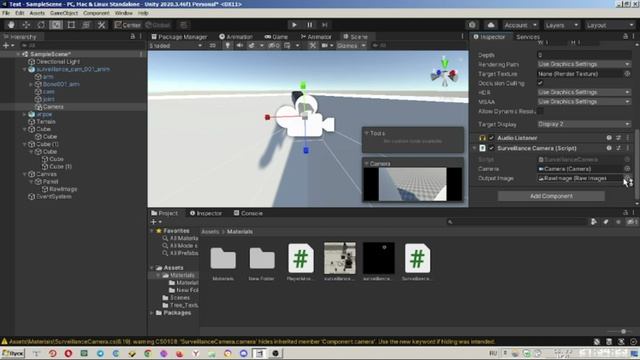 туториал по созданию камр видео наблюдения в  uniti 3d