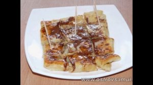 Хрустящие тайские блинчики Роти с бананом, рецепт приготовлеиня