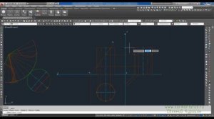 [Начертательная геометрия] Сечение цилиндра плоскостью (построение в программе AutoCAD)