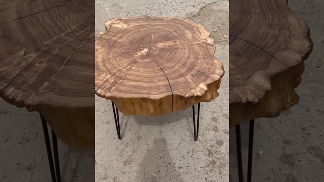 Журнальный столик из торцевого спила капового карагача ?