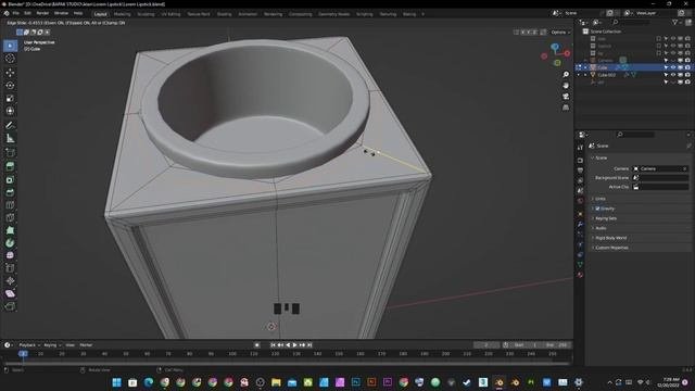 How To Model A Lipstick In Blender 3.4 (Timelapse)