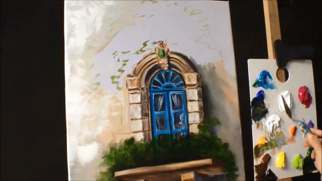 How to Paint a Balcony with Bougainvillea - Acrylic lessons смотреть онлайн