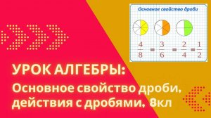 Занятие, алгебра: Основное свойство дроби, действия с дробями с одинаковыми знаменателями, 8кл