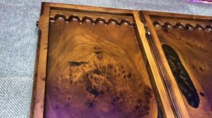 нарды из массива карагача,с эпоксидной смолой.