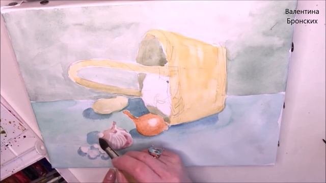 Как написать натюрморт акварелью|Для начинающих #преподаватель #живопись #акварель #натюрморт