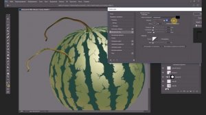 рисуем арбуз быстро и легко  / draw watermelon quickly and easily ( AdobePhotoshop )