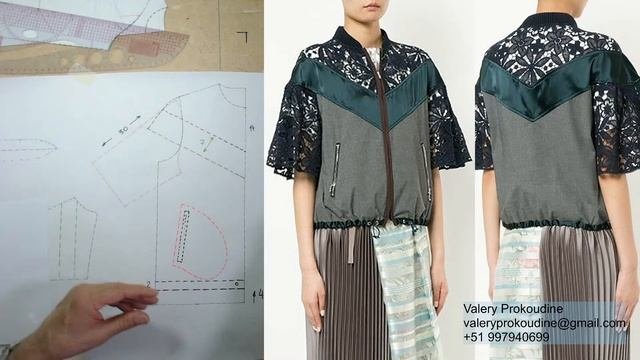 моделируем бомбер Modelado De Bomber  #курсыкройкиишитья #diseñodemodas #валерийпрокудиншитьё