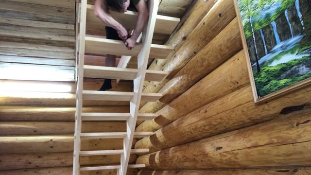 Установка лестницы с поворотом на 90 градусов