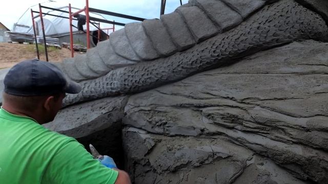 скала декоративная из цемента. фундамент для дракона. смотреть онлайн