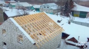 Двух скатная монсардная кровля. силовой каркас