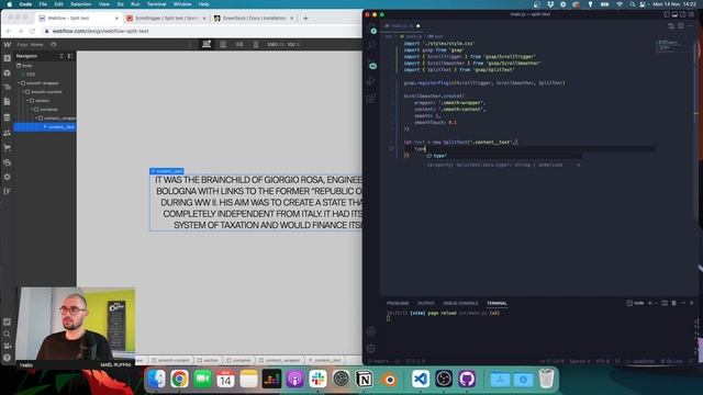 Reveal Text on Scroll in Webflow with ScrollTrigger and SplitText (GSAP) Tutorial смотреть онлайн