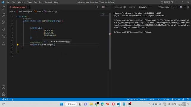 Wave Traversal Of 2 D Array | Java Program смотреть онлайн