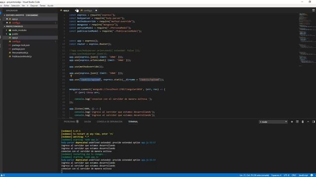 Curso NodeJS y mongoDB 16 : archivos de configuracion смотреть онлайн